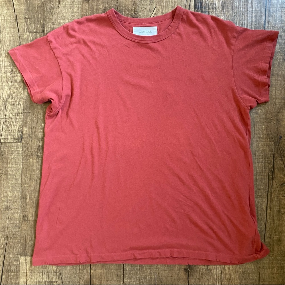 The Boxy Crew Tee By the Great, Size 2 or Med in Brick